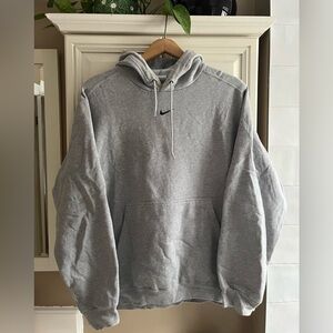 Vintage Y2K Nike Center Swoosh Hoodie Grey Mens Large Grey Tag